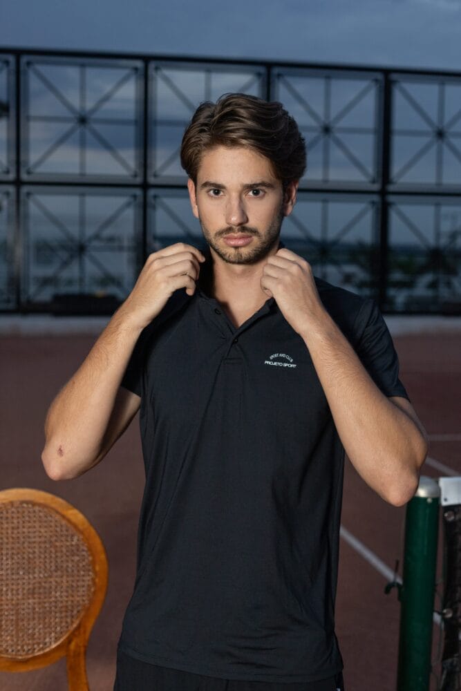 Camiseta polo masculina preta