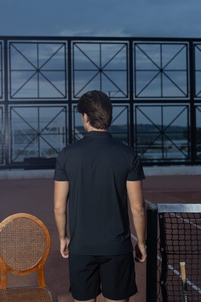 Camiseta polo masculina preta