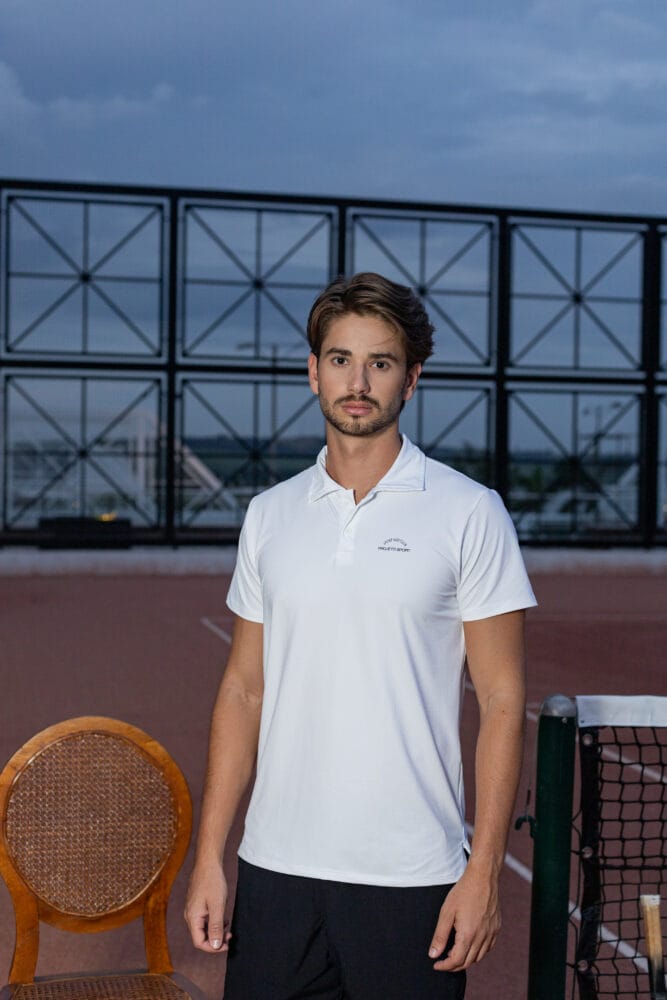 Camiseta polo masculina branca