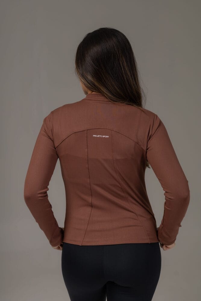 Jaqueta marrom com zíper