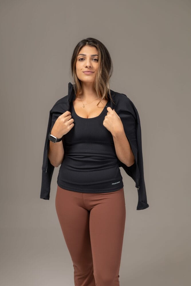 Jaqueta preta com zíper