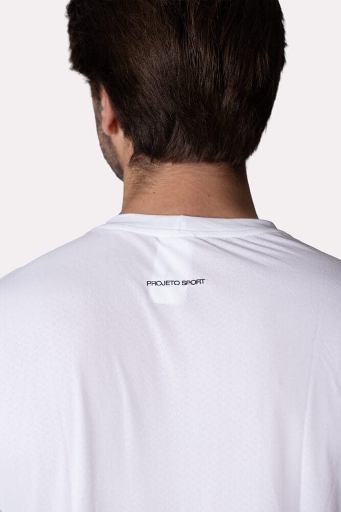 Camiseta masculina branca poliamida