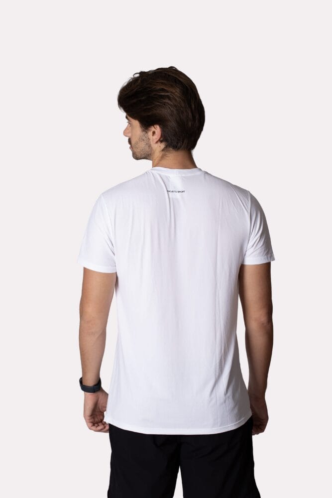 Camiseta masculina branca poliamida