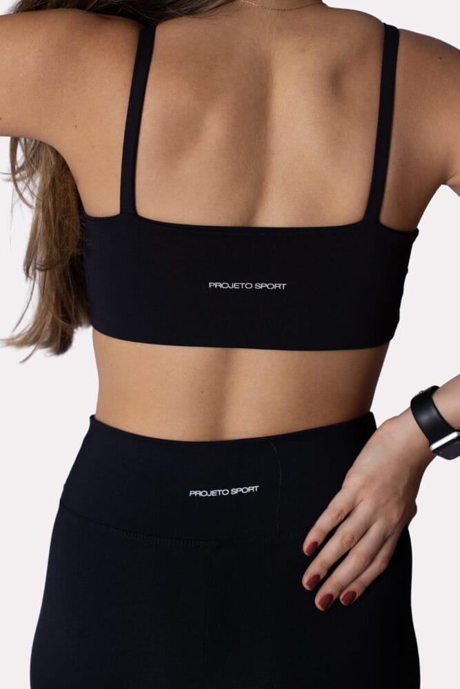 Bermuda ciclista preta lisa