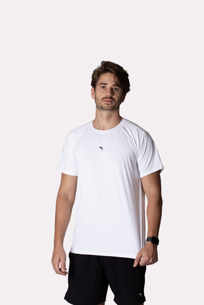 Camiseta masculina branca tech modal