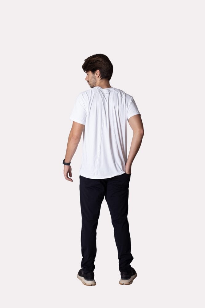 Camiseta masculina branca tech modal
