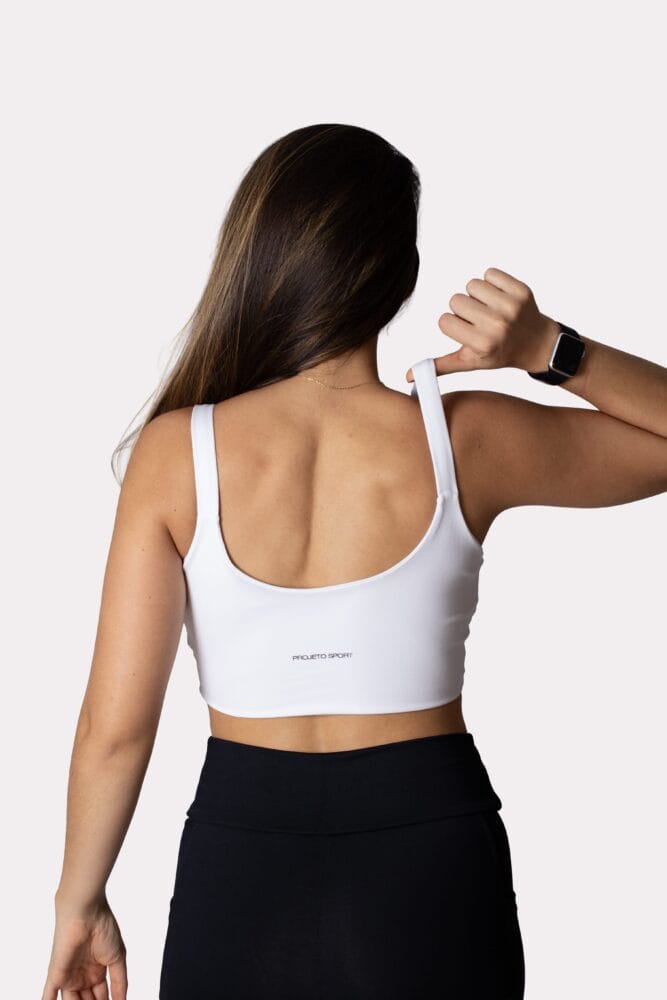 Top branco de alça larga