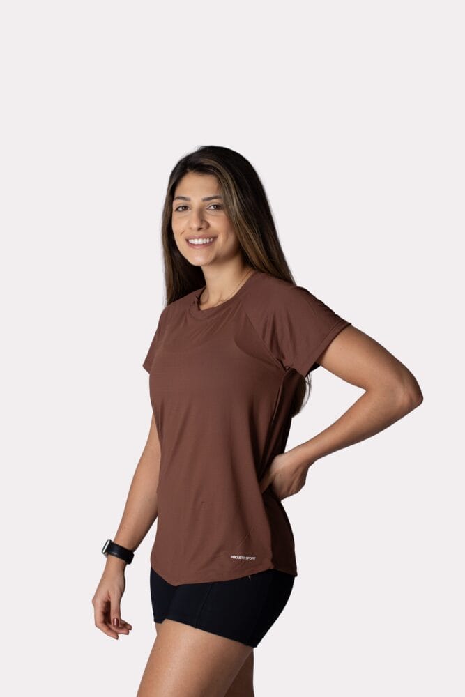 Babylook raglan marrom básica