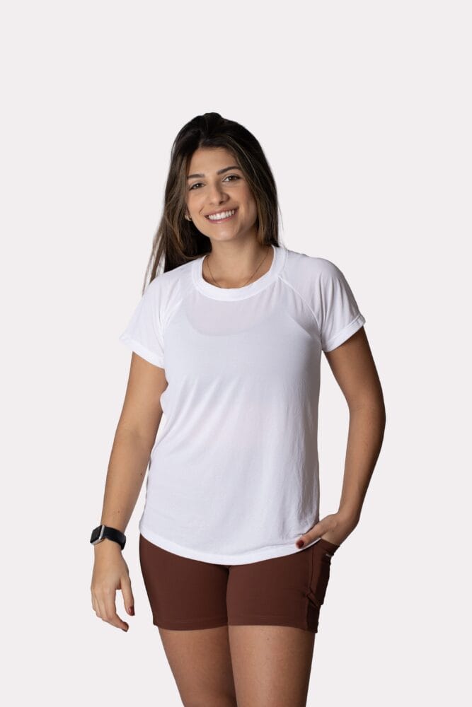 Babylook raglan branco básica