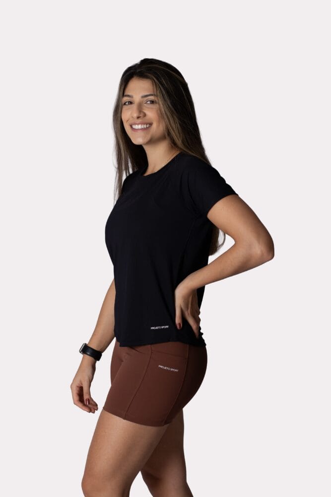 Babylook raglan preto básica