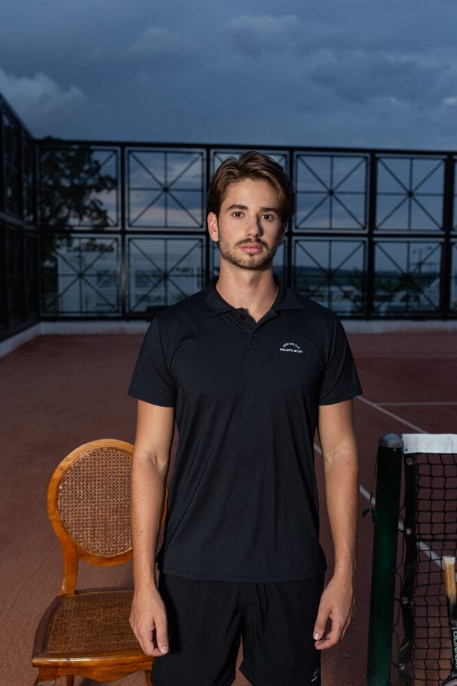 Camiseta polo masculina preta