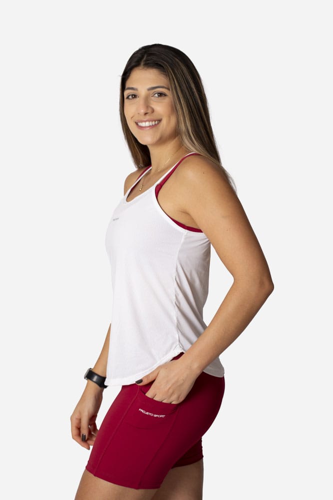 Regata branca lisa de alcinha