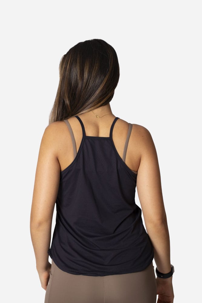 Regata preta lisa de alcinha