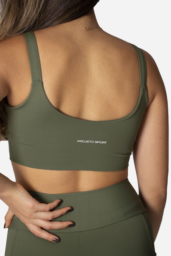 Top verde escuro de alça larga