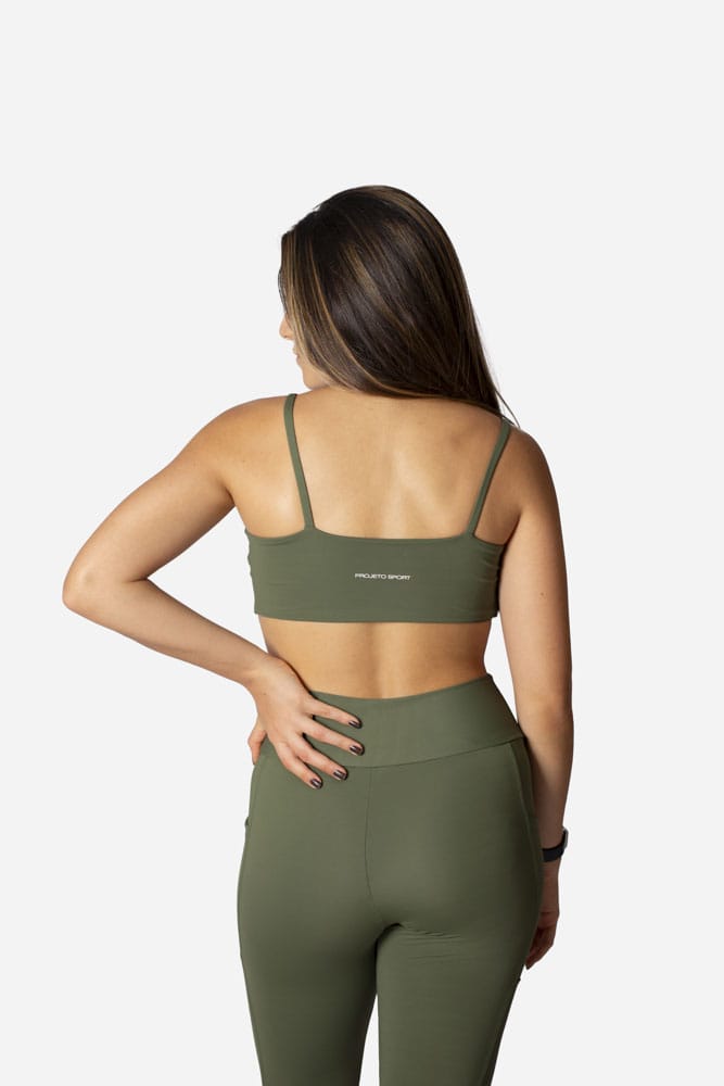 Legging verde escuro com bolso lateral