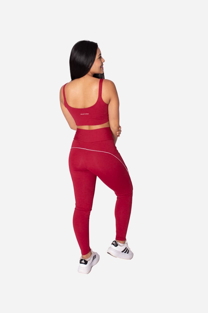 Legging divino com bolso lateral e viés branco