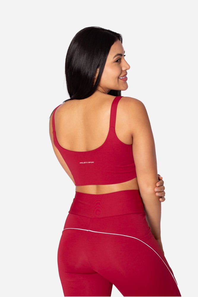 Legging divino com bolso lateral e viés branco