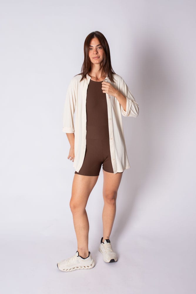 Camisa feminina off-white manga longa