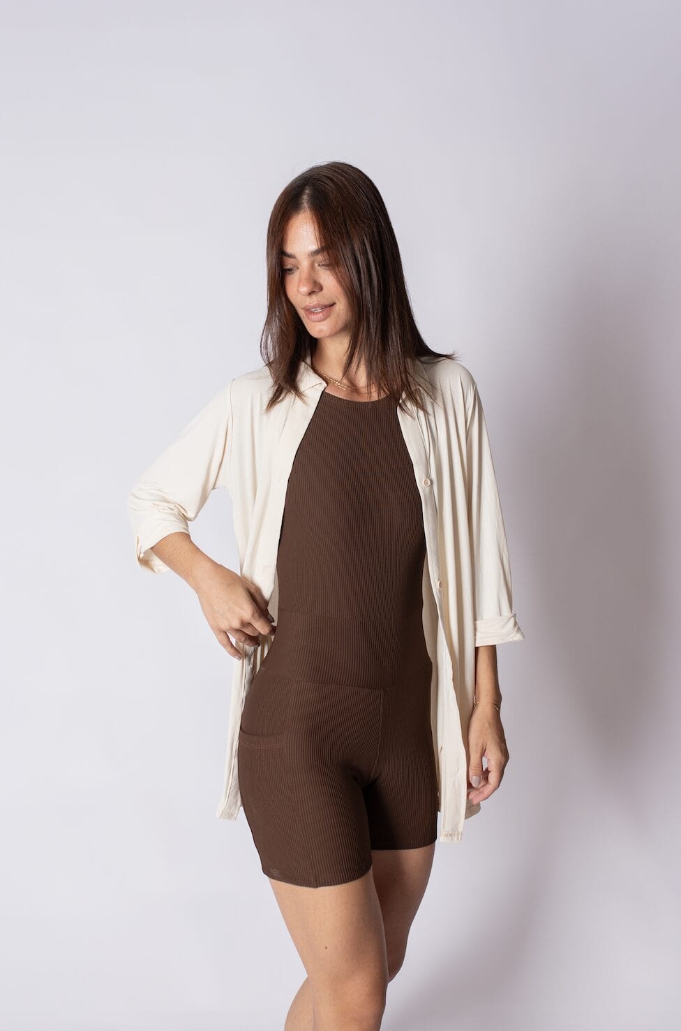 Camisa feminina off-white manga longa